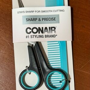 Conair Black and Blue Grooming Scissors and Comb Set